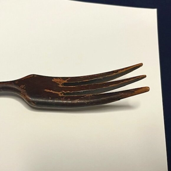 Vintage Sterling Silver Wood Salad Fork Made in France 11" - Picture 4 of 16